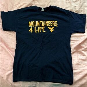 Hanes Dark Blue Mountaineers 4 Life Crewneck T-Shirt WVU